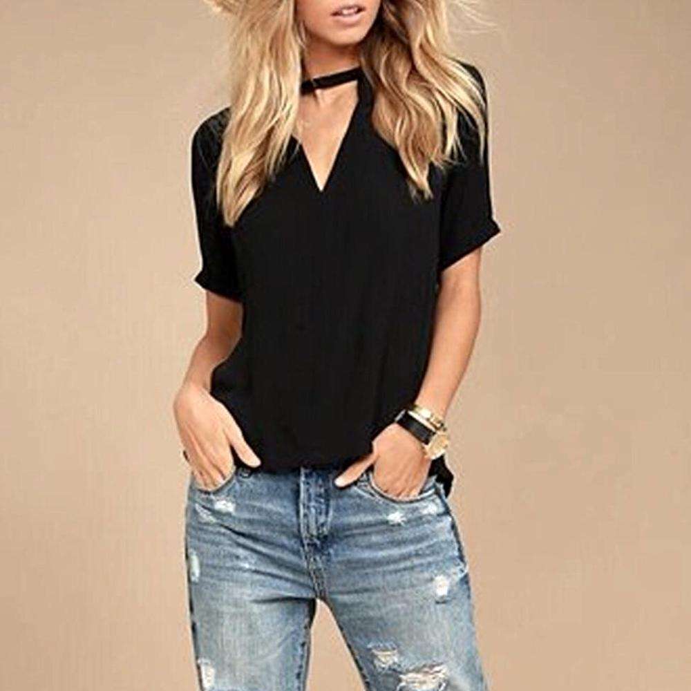 KEYHOLE NECK SOLID BLACK SHORT SLEEVE TOP - BEYOU Apparel and Accessories, LLC