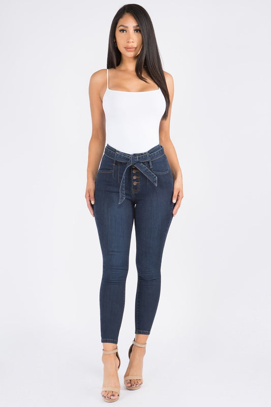 IN STYLE  HIGH WAIST JEANS SKINNY FIT BOTTOM - BEYOU Apparel and Accessories