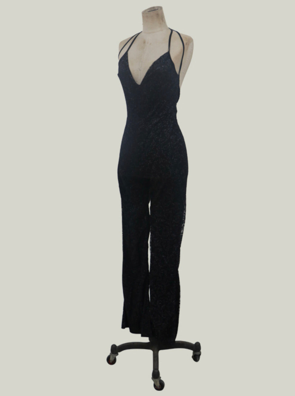 V-NECK BACKLESS SEQUINCE SLEEVELESS JUMPSUIT - BEYOU Apparel and Accessories, LLC
