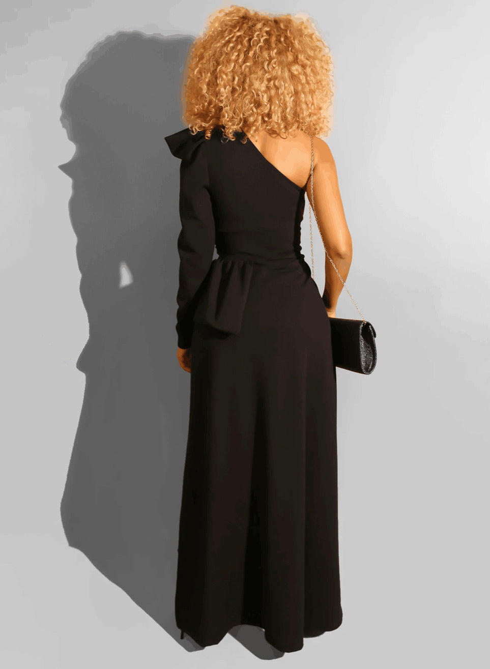 INCLINED SHOULDER ONE SIDE LONG SLEEVE BACK CAPED STYLE TOP - BEYOU Apparel and Accessories, LLC