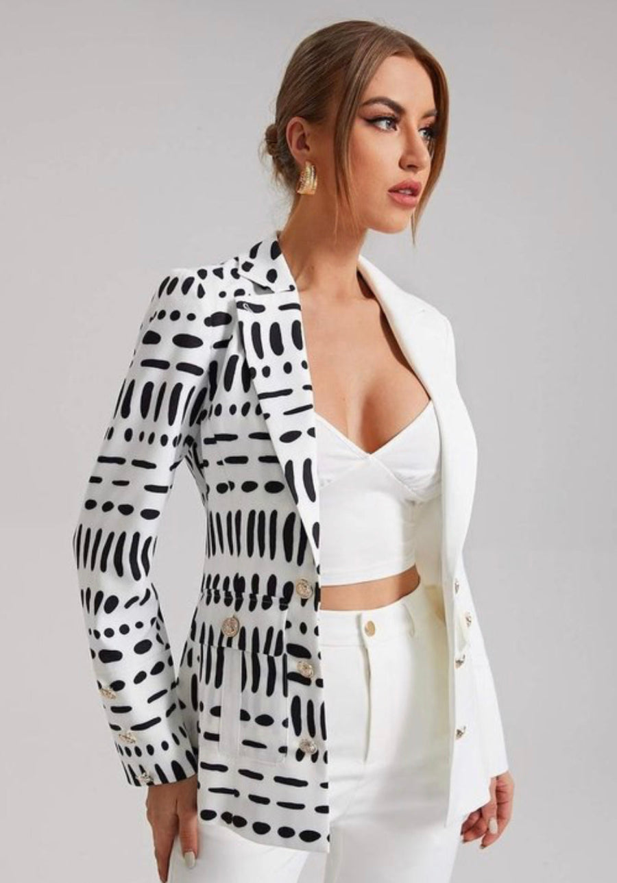DALMATIAN SPLICED WHITE BLAZER