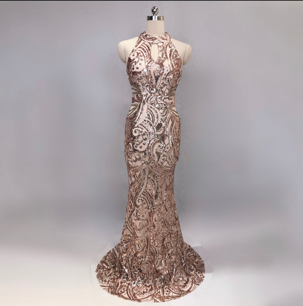 Temperament Boutique Sequined Hollow Out Fitted Evening Dresses - BEYOU Apparel and Accessories, LLC