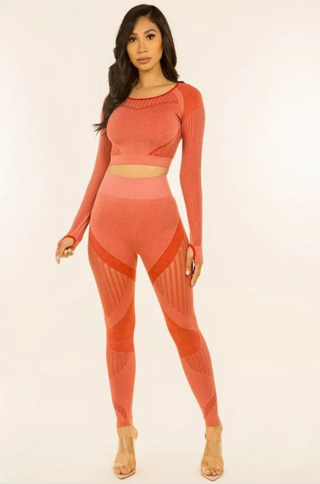 Seamless Super Elastic Laser Cut Sports Top & Leggings set Sportswear