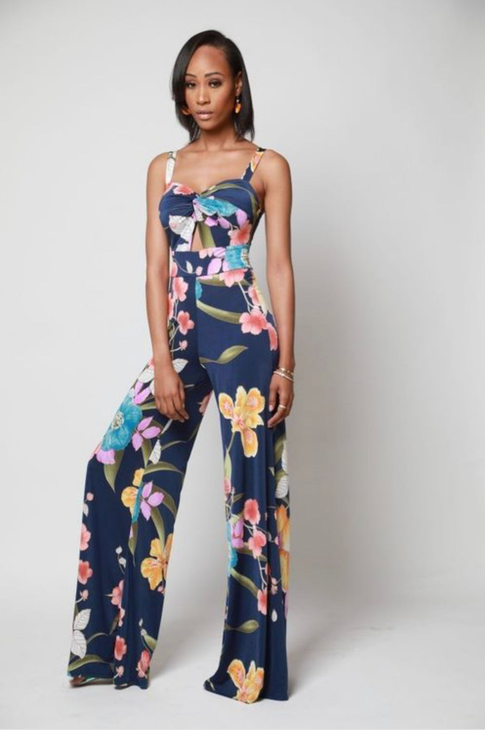 Stretch Jumpsuit Sleeveless Back Zipper Closure - BEYOU Apparel and Accessories