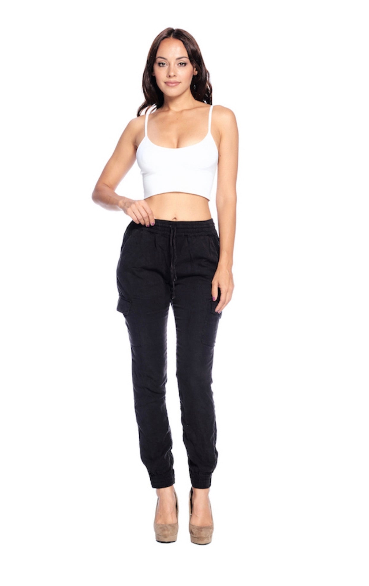 SOLID COMFORTABLE LOSE SKINNY STRETCHABLE WAIST JOGGER PANTS - BEYOU Apparel and Accessories, LLC
