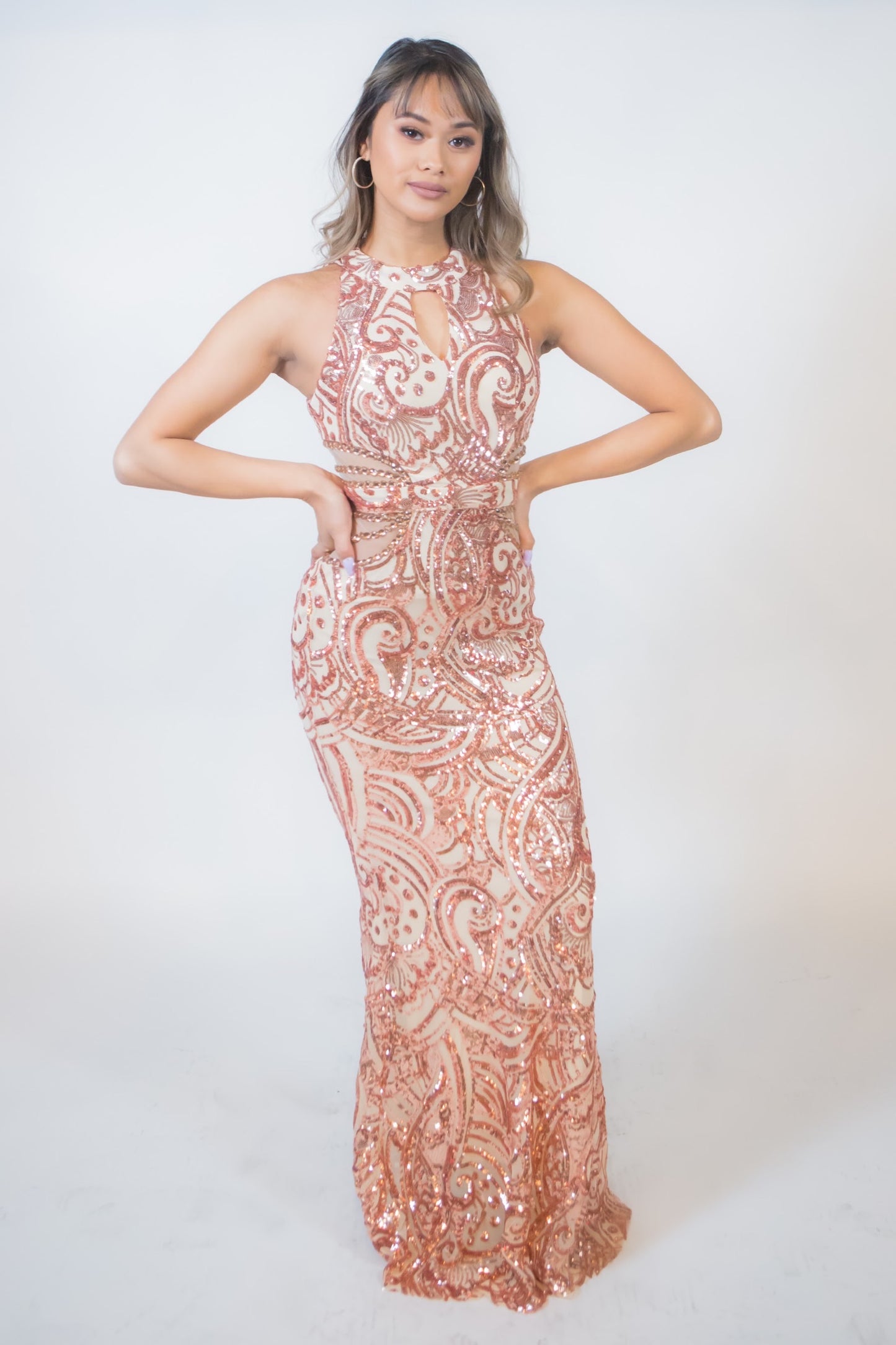 Temperament Boutique Sequined Hollow Out Fitted Evening Dresses - BEYOU Apparel and Accessories, LLC