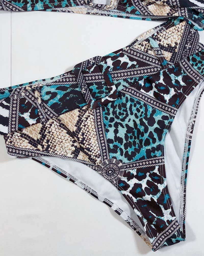 Snakeskin Print Bikini Set - BEYOU Apparel and Accessories, LLC
