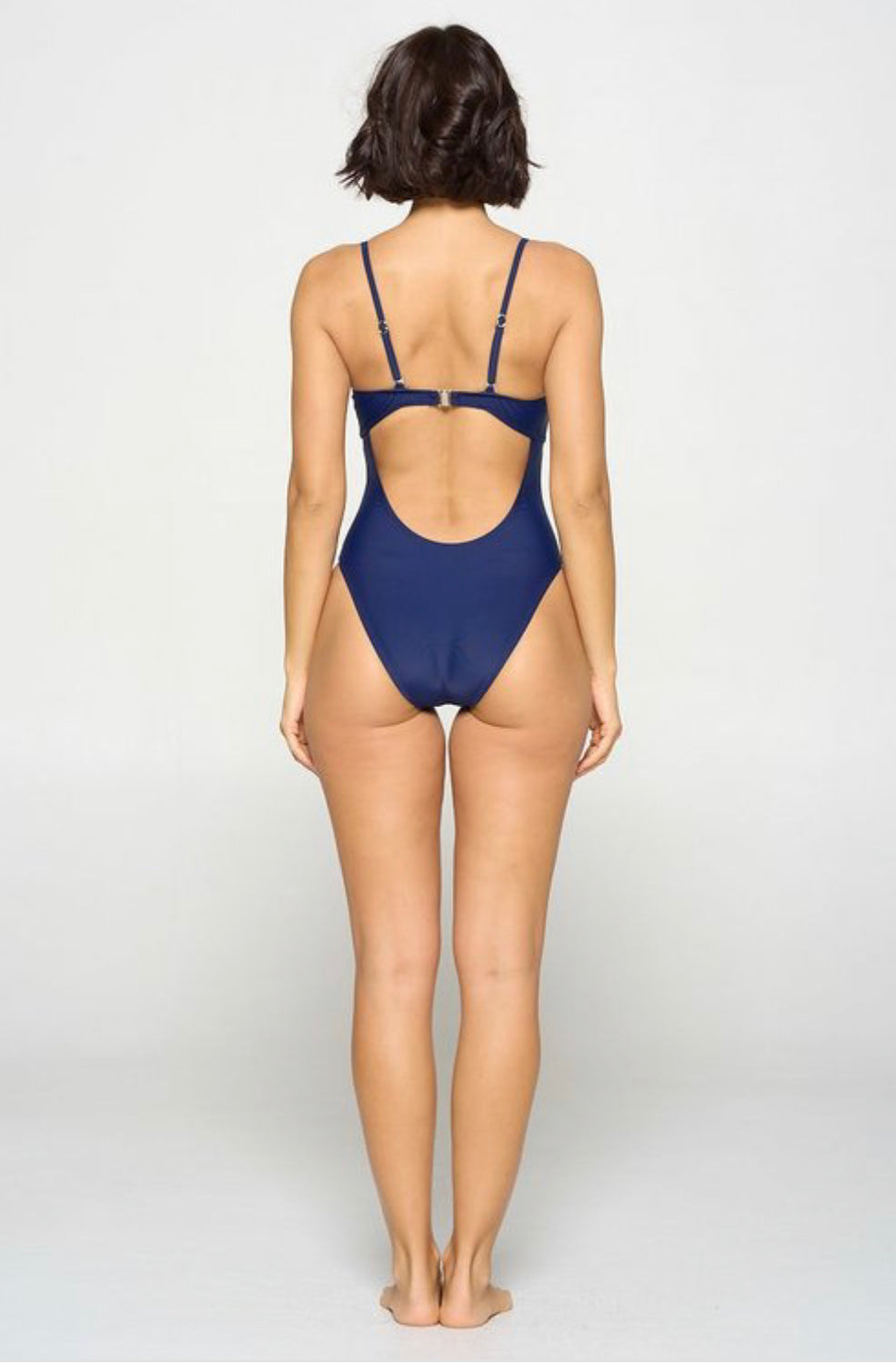 Navy Style Stripe One Piece Swimwear - BEYOU Apparel and Accessories
