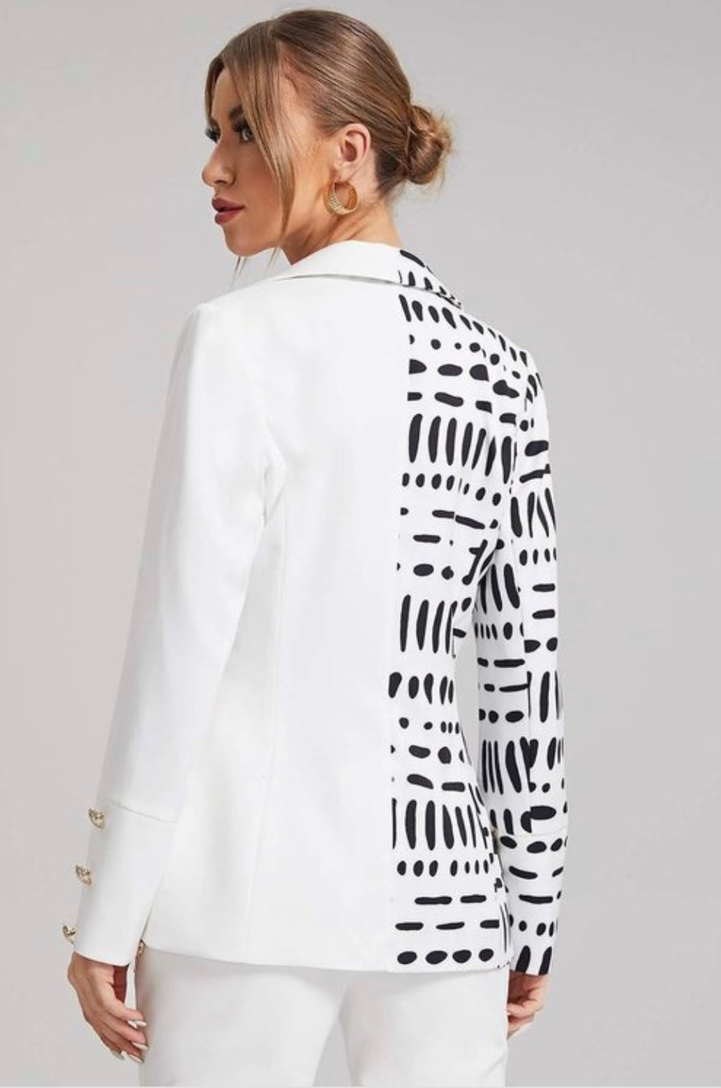 DALMATIAN SPLICED WHITE BLAZER