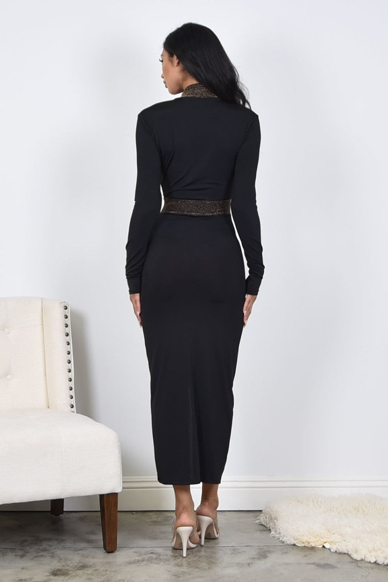 New Arrival Mary Sinobio Style Inspired Long Sleeve Midi Dress - BEYOU Apparel and Accessories