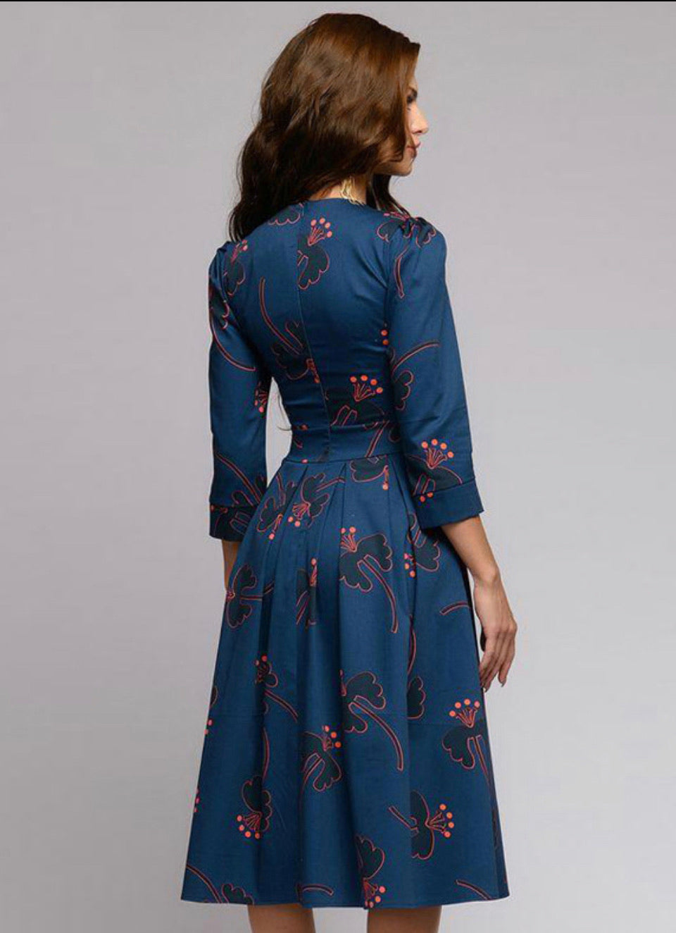 Long Dress Vintage Crew Neck Long Sleeve - BEYOU Apparel and Accessories, LLC