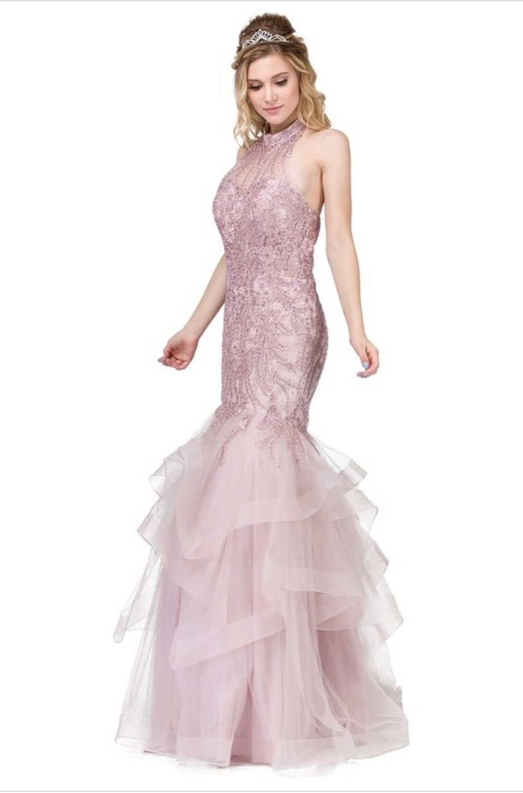 Red Carpet Bottom Ruffles Long Gown - BEYOU Apparel and Accessories
