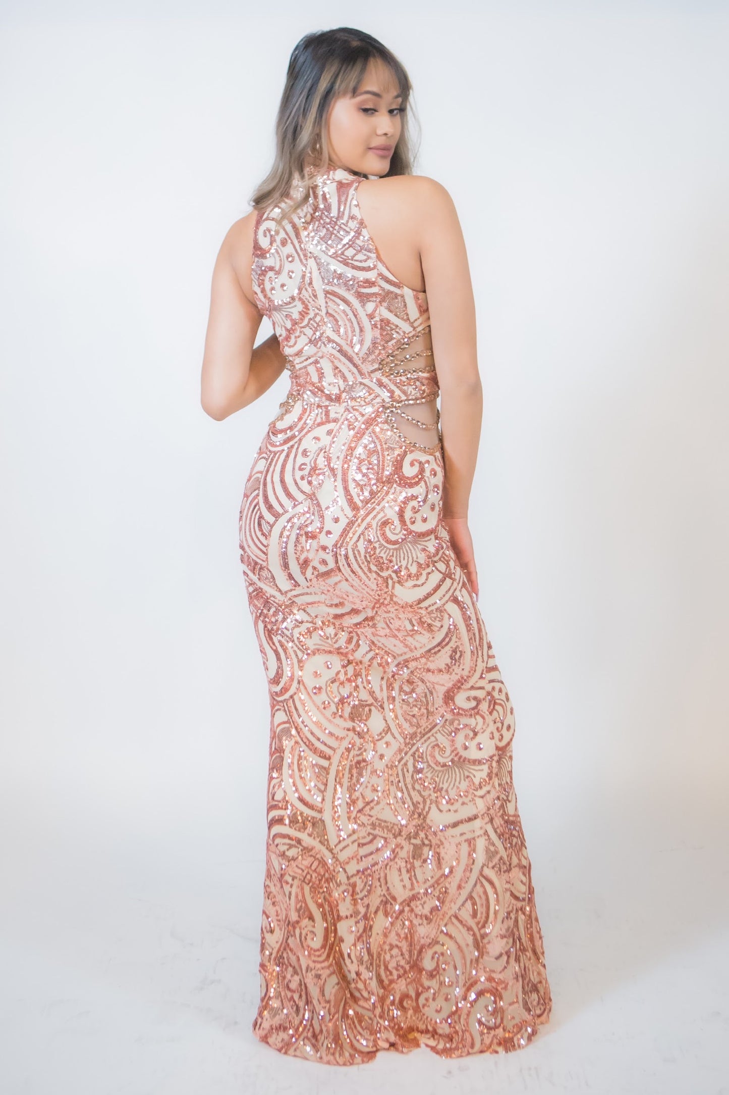 Temperament Boutique Sequined Hollow Out Fitted Evening Dresses - BEYOU Apparel and Accessories, LLC