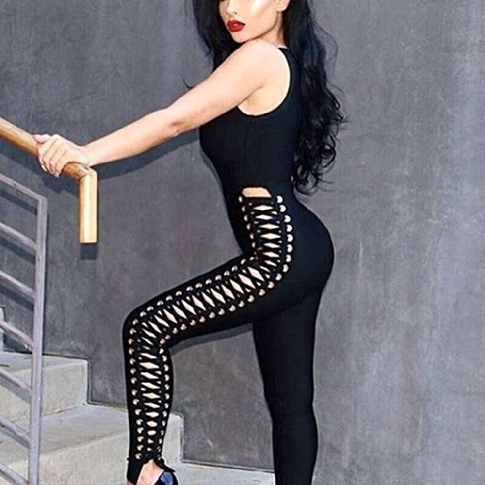 Sexy Outgoing Tie- Up Jumpsuit - BEYOU Apparel and Accessories, LLC