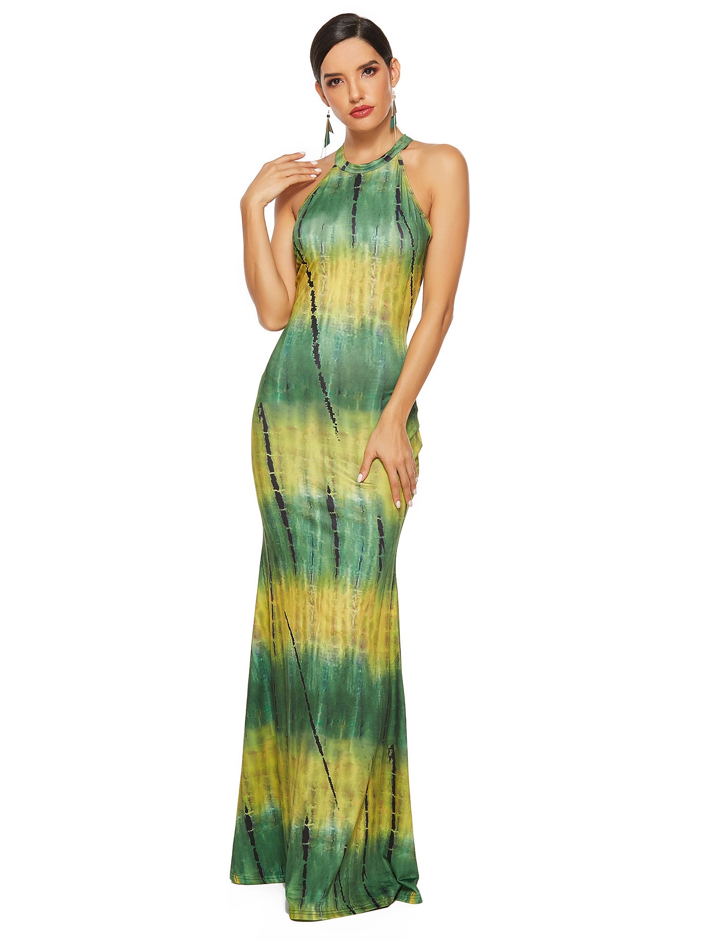 COLORFUL PRINTED SLEEVELESS STRETCHABLE LONG DRESS - BEYOU Apparel and Accessories, LLC